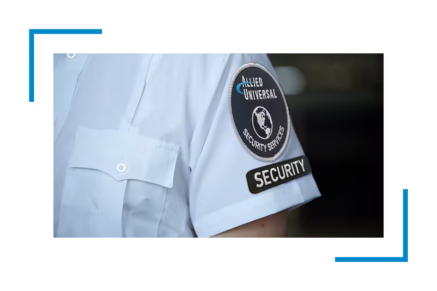 security guard showing the badge