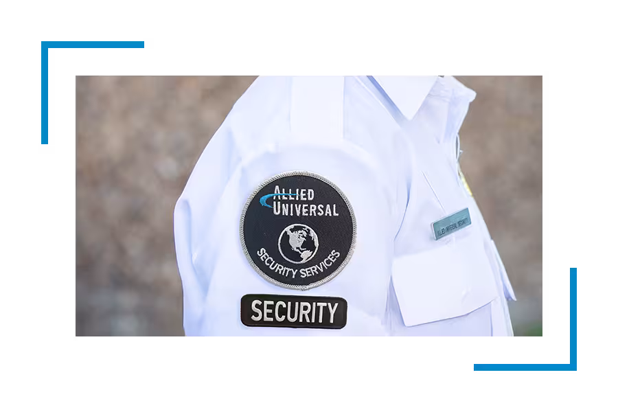 security guard showing the badge