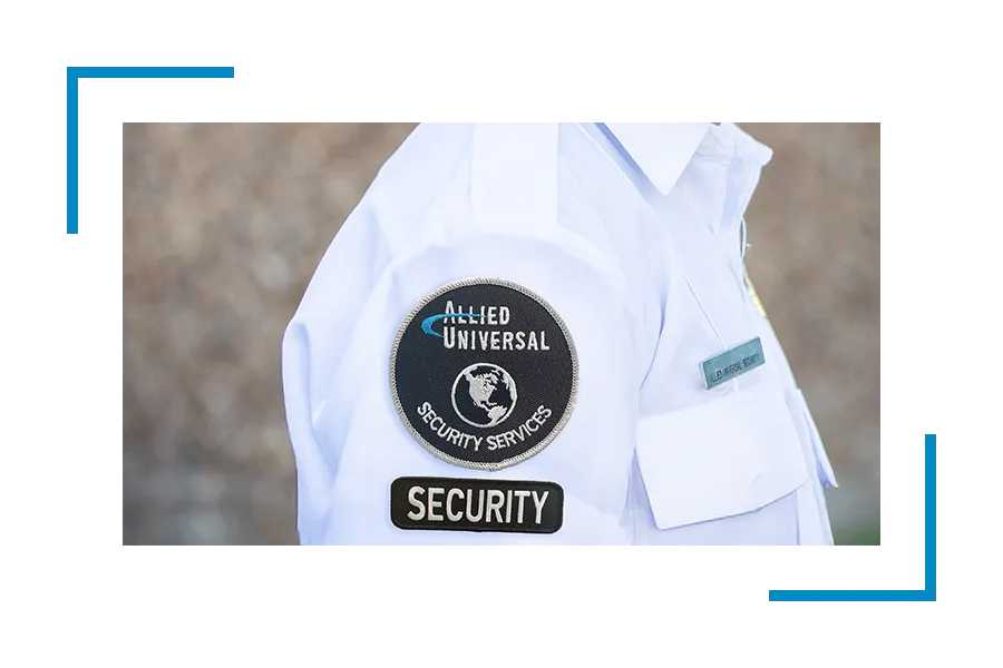 security guard showing the badge